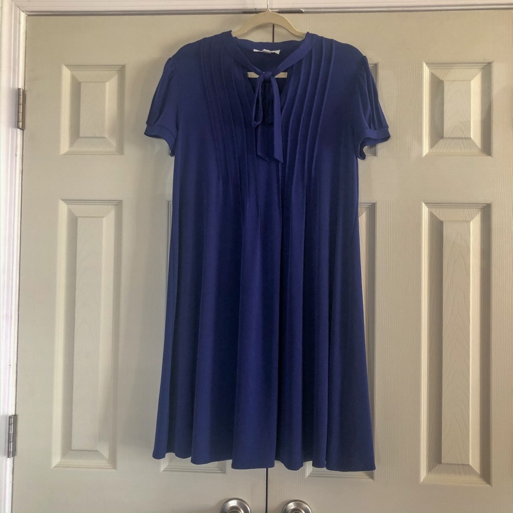 London Times Tie-Neck Dress